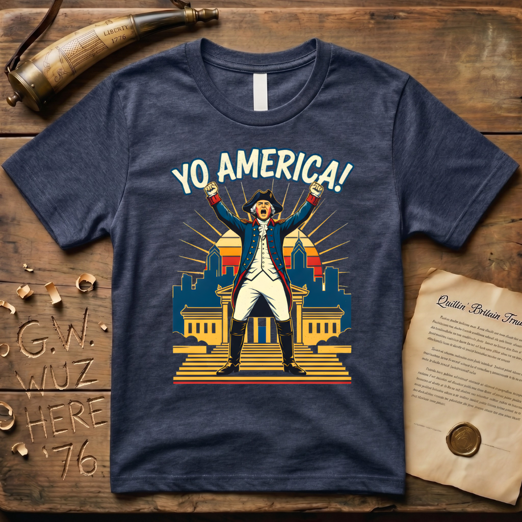 George Washington Yo America! Philadelphia Art Museum Steps T-Shirt