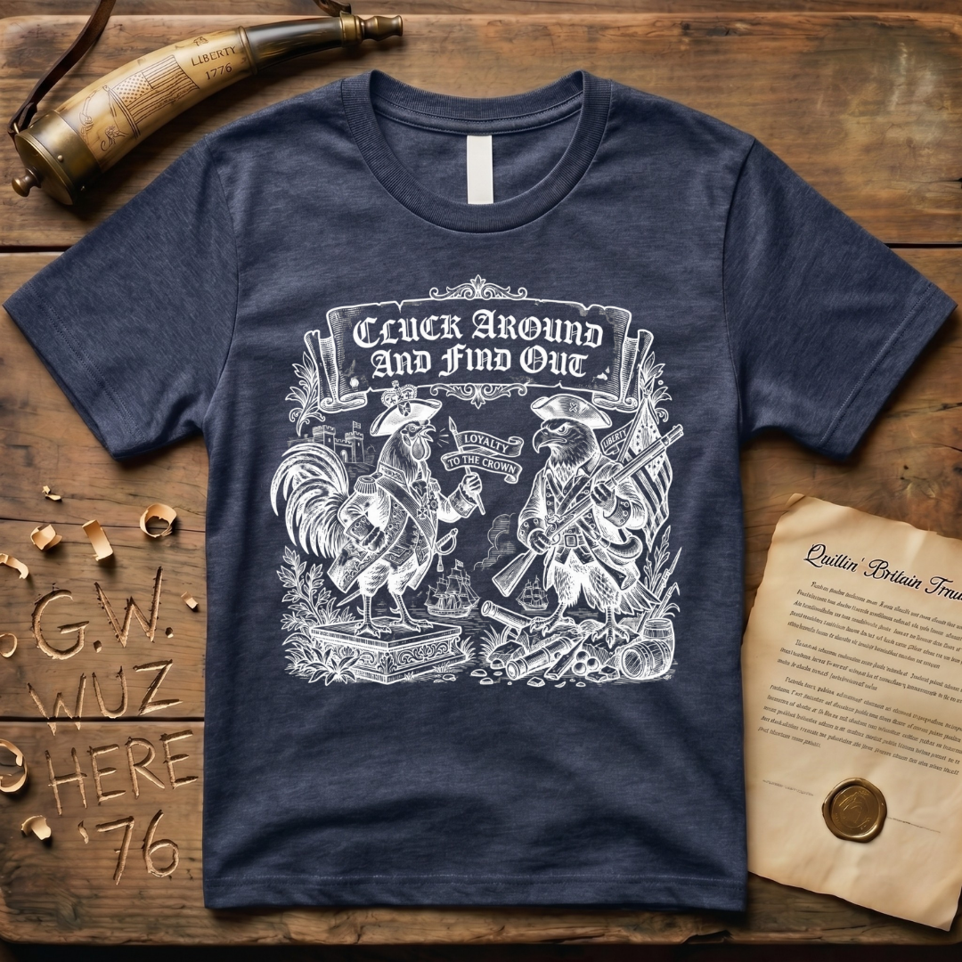 Cluck Around and Find Out Woodcut Dark-Style T-Shirt