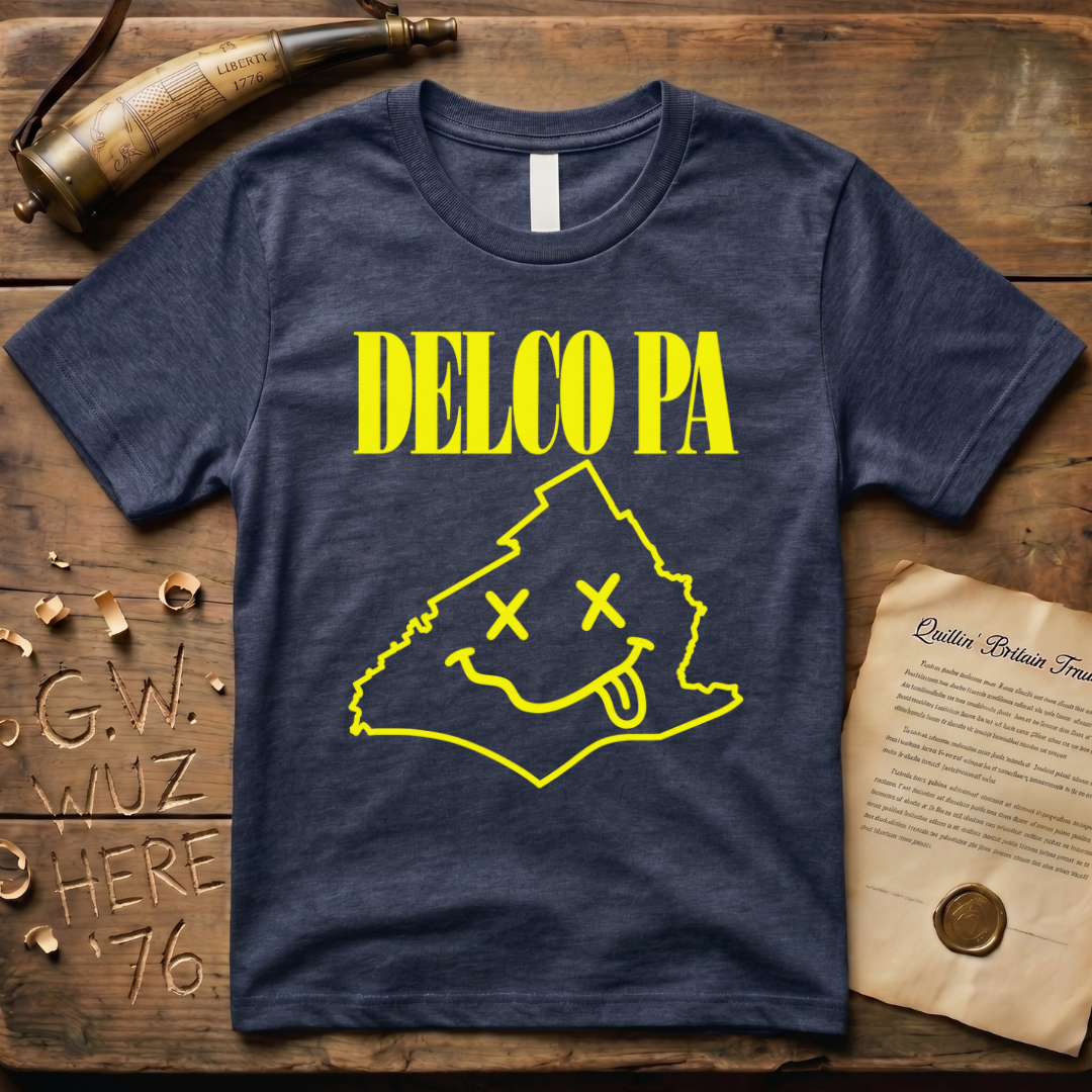 Delco PA Grunge Liberty Bell 90's Design Dark T-Shirt