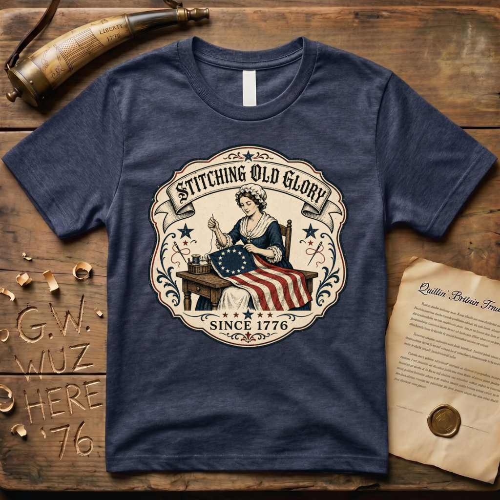 Stitching Old Glory Betsy Ross Sewing 1776 Flag T-Shirt