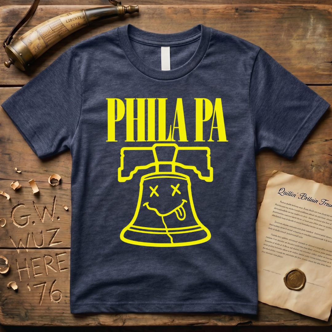 Phila PA Grunge Liberty Bell 90's Design Dark T-Shirt