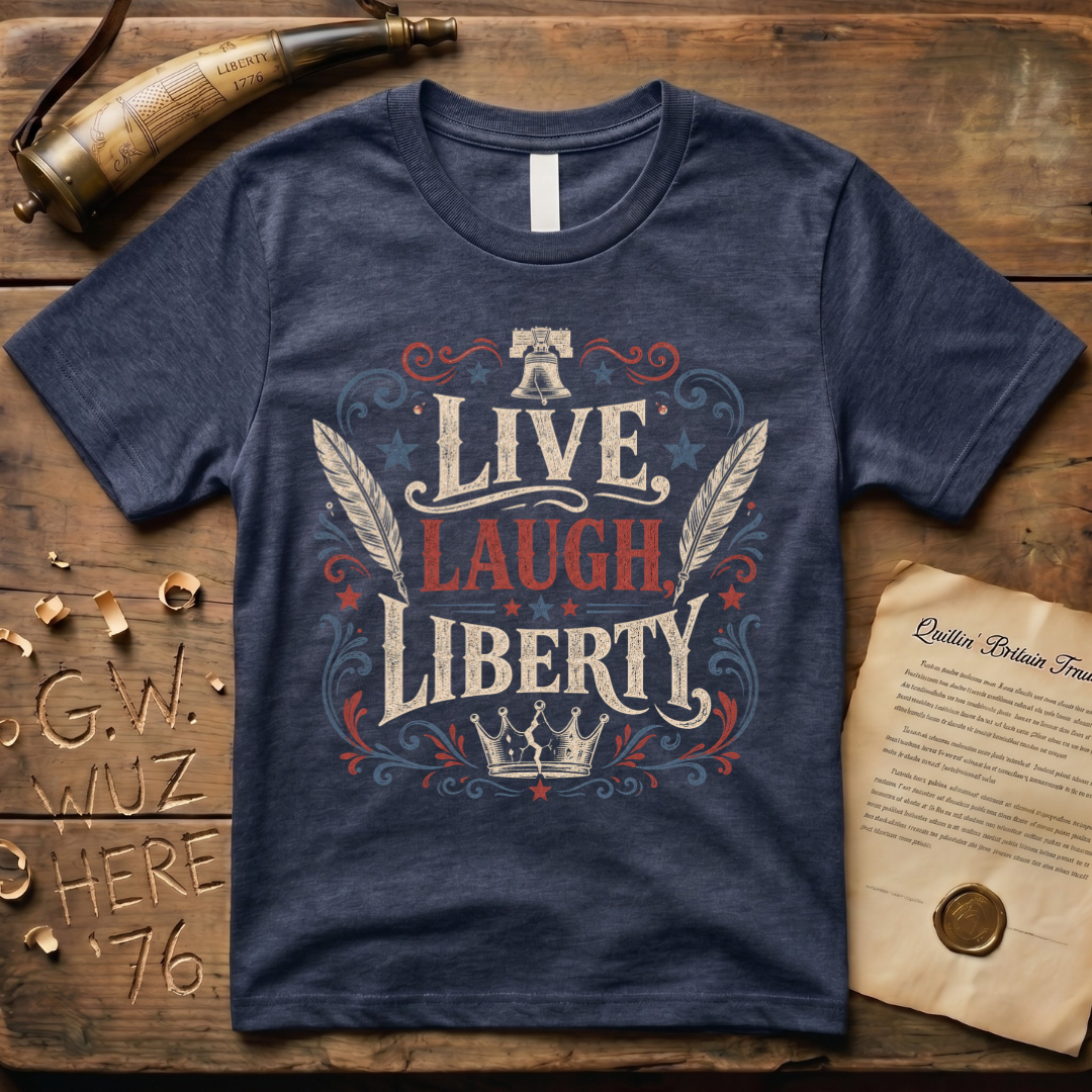 Live, Laugh, Liberty, Dark T-Shirt