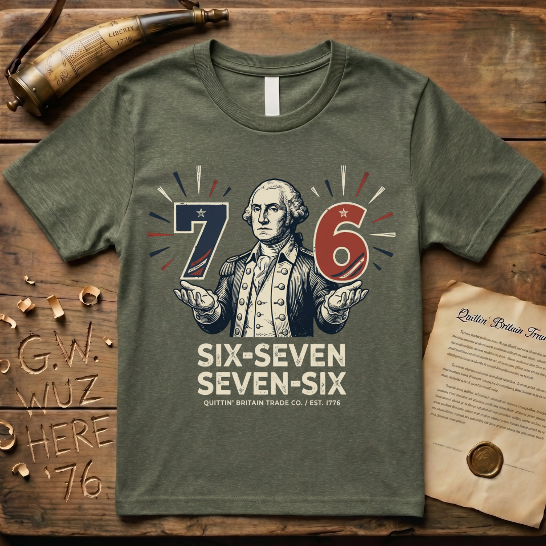 George Washington Woodcut 1776 6-7 7-6 T-Shirt