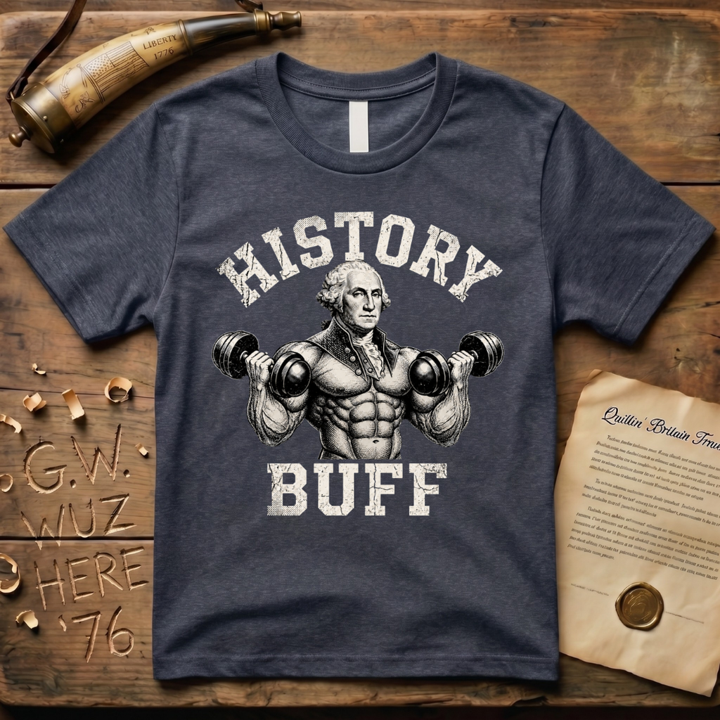 History Buff George Washington Huge Dark Design T-Shirt