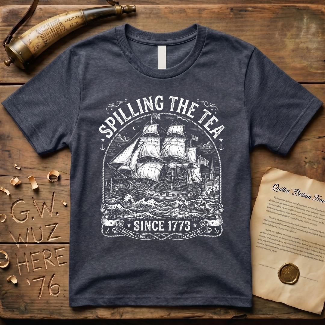 Spilling The Tea Since 1773 Vintage Colonial Engraving Style T-Shirt