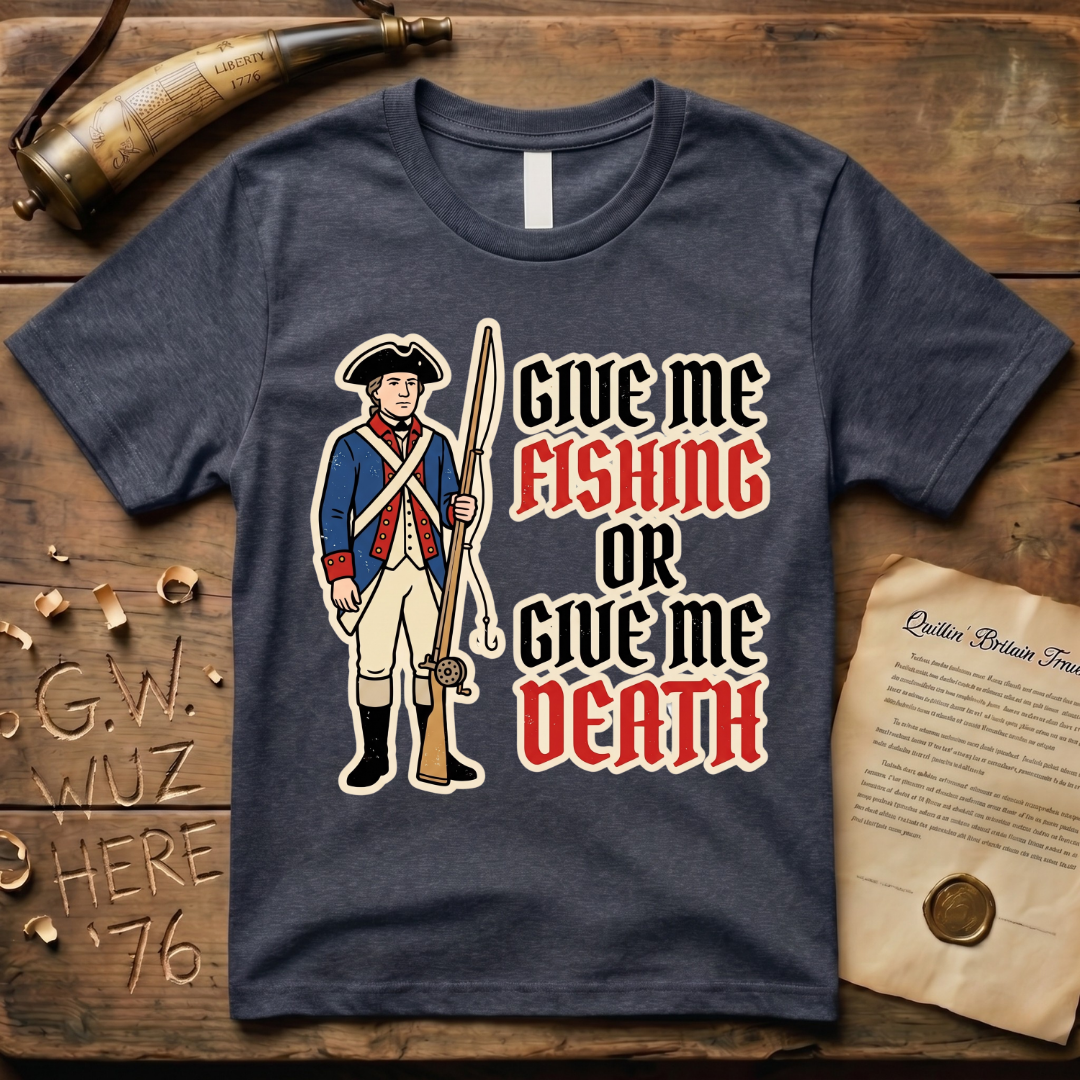 Give Me Fishing or Give Me Death Dark Soldier T-Shirt