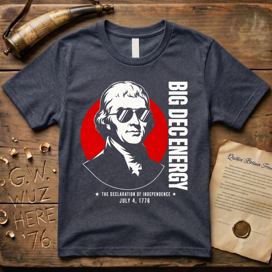 Thomas Jefferson Big DEC Energy 1776 Declaration of Independence Dark T-Shirt