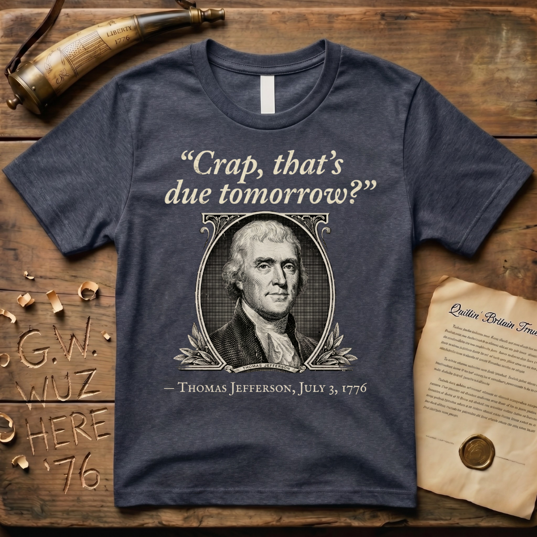 "Crap That's Due Tomorrow?" Thomas Jefferson Dark-Style T-Shirt