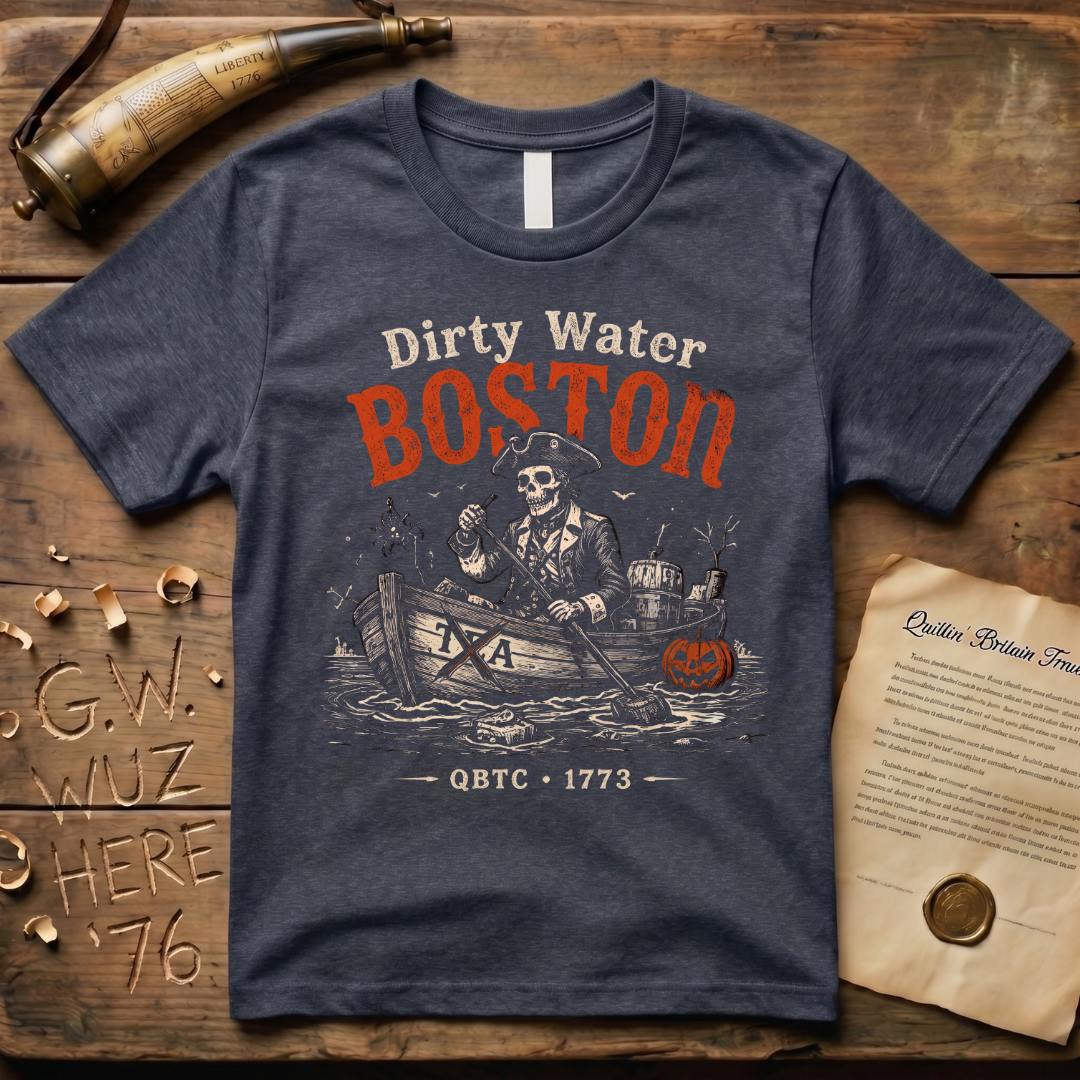 Boston Harbor Dirty Water Halloween Tea Party 1773 Dark T-Shirt