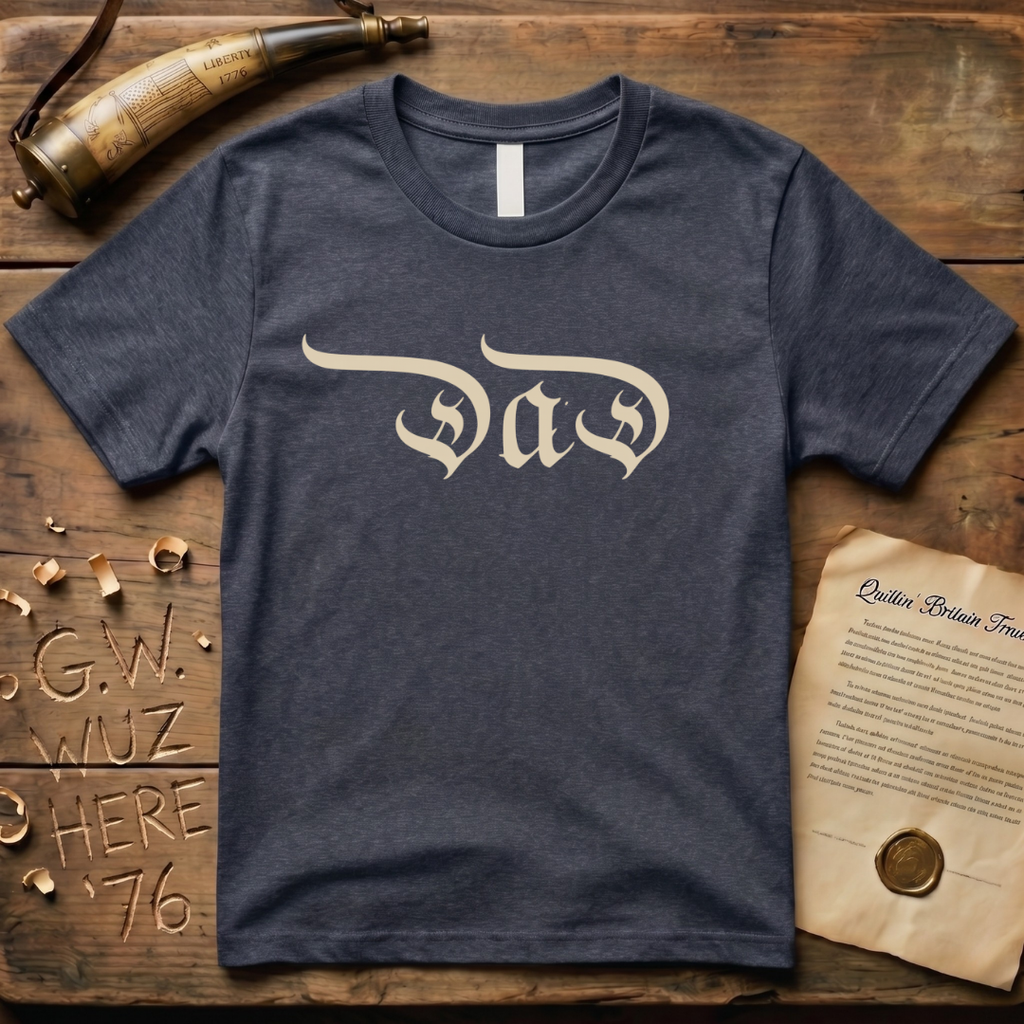 "Dad" Declaration of Independence Font Father's Day Dark T-Shirt