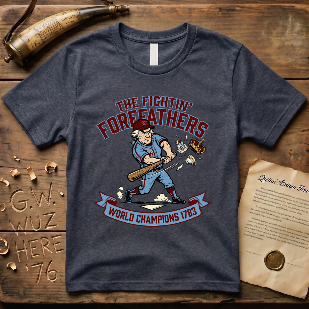 The Fightin' Forefathers George Washington Baseball Batter T-Shirt
