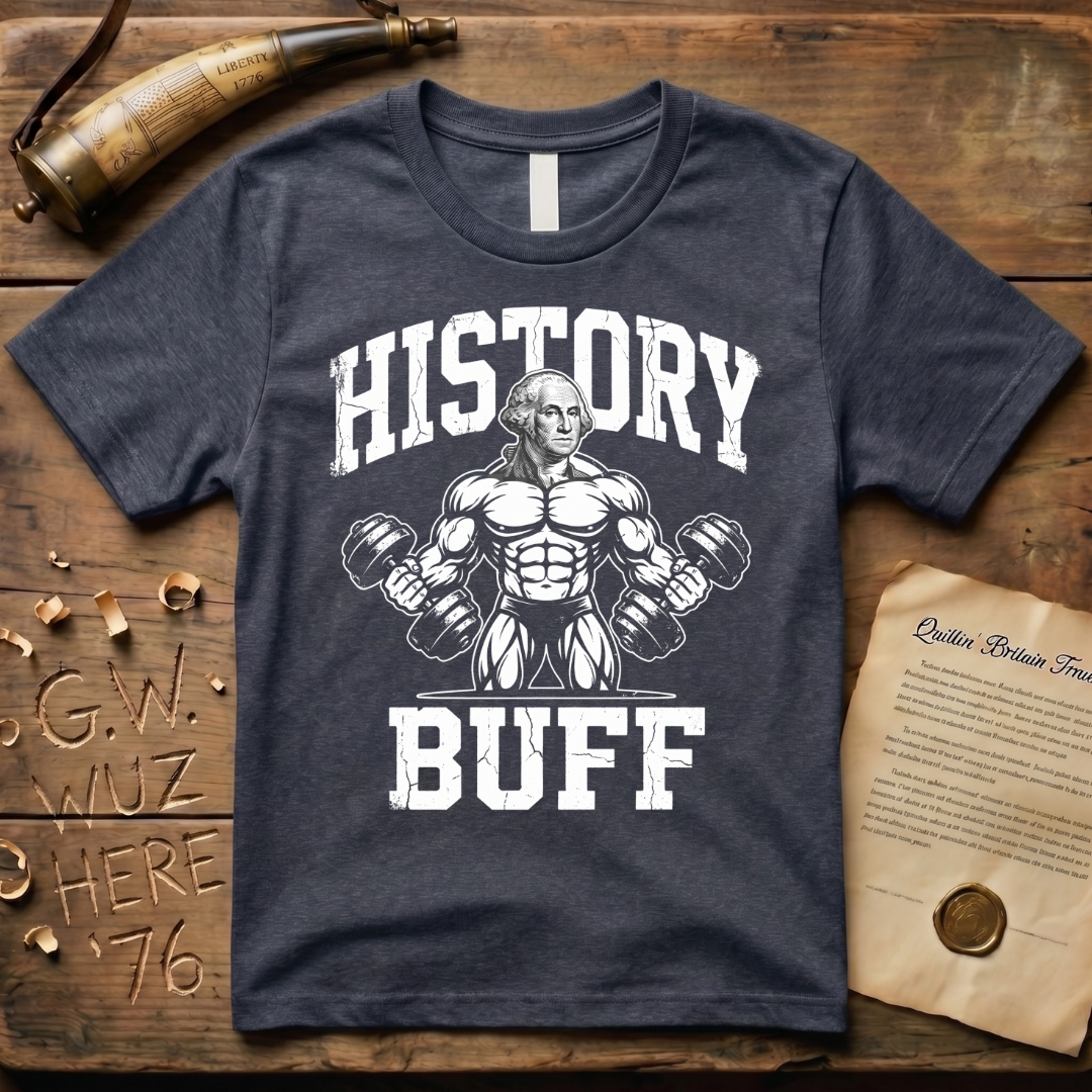 History Buff George Washington Gym Dark Design T-Shirt