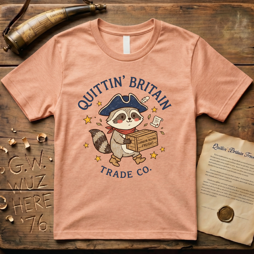 Harbor Bound Freight - Cute Colored Pencil Patriot Racoon T-Shirt