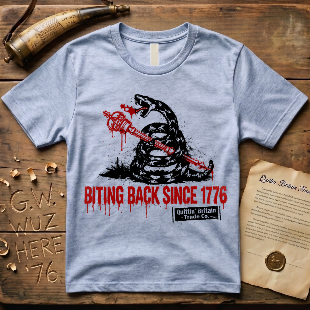 Quittin' Britain Trade Co. Biting Back Since 1776 Timber Rattlesnake T-Shirt