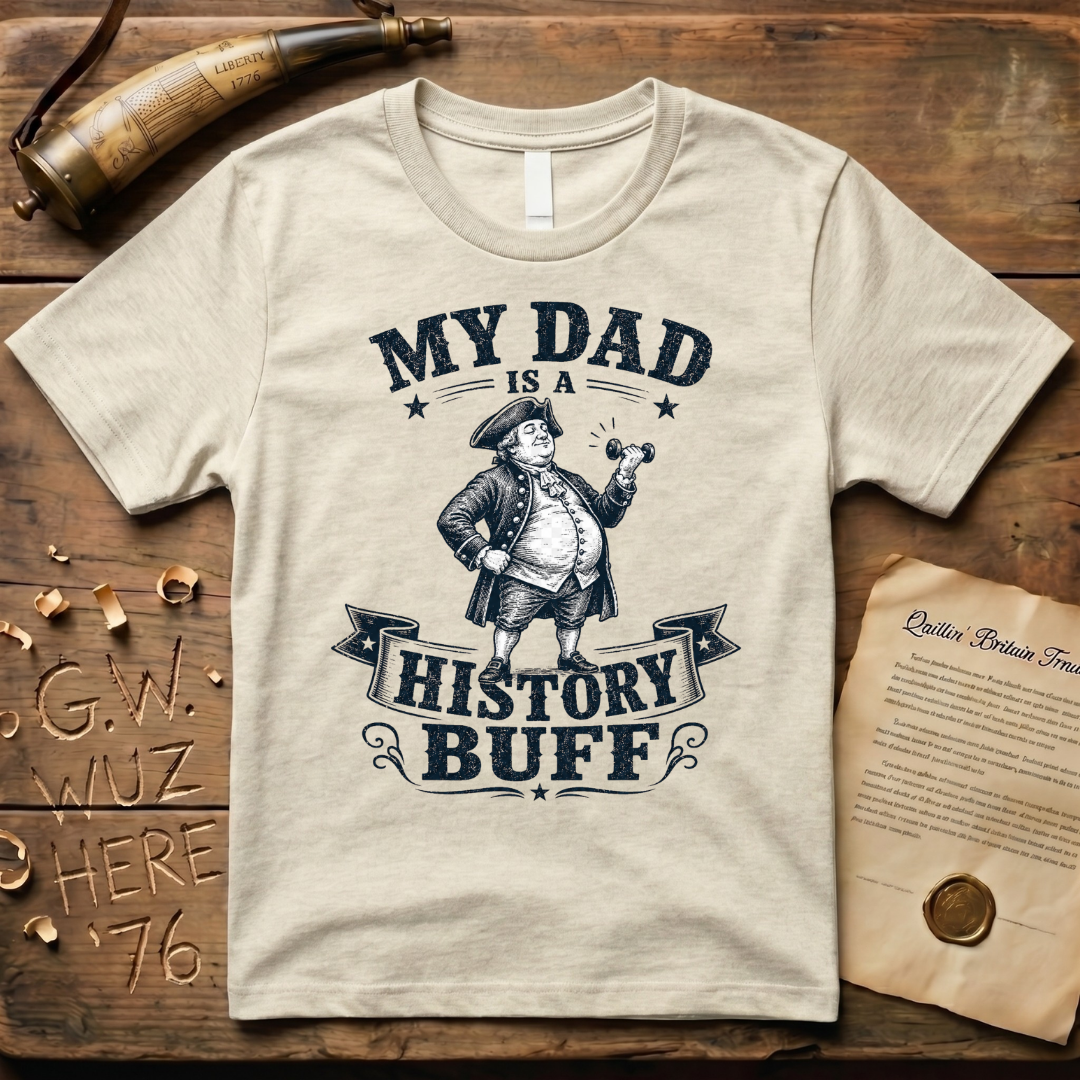 My Dad is a History Buff Woodcut Father's Day T-Shirt