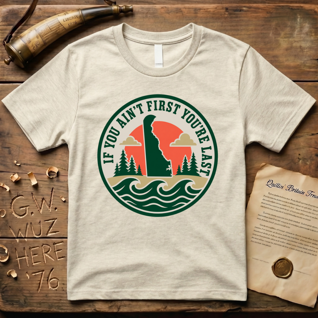 Delaware If You Ain't First You're Last - The First State Park Badge T-Shirt
