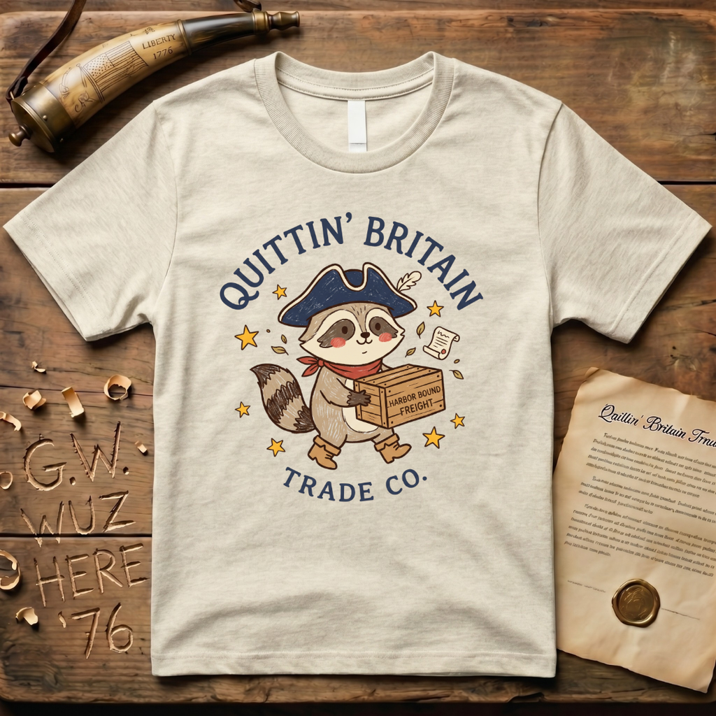 Harbor Bound Freight - Cute Colored Pencil Patriot Racoon T-Shirt