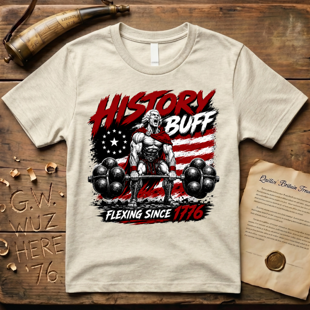 History Buff Flexing Since 1776 Spartan Lifting T-Shirt