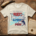 Red White and Pew Pew Pew Quittin' Britain Laser Space Musket T-Shirt