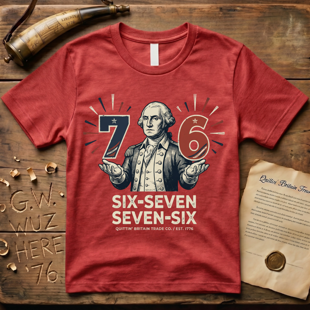 George Washington Woodcut 1776 6-7 7-6 T-Shirt