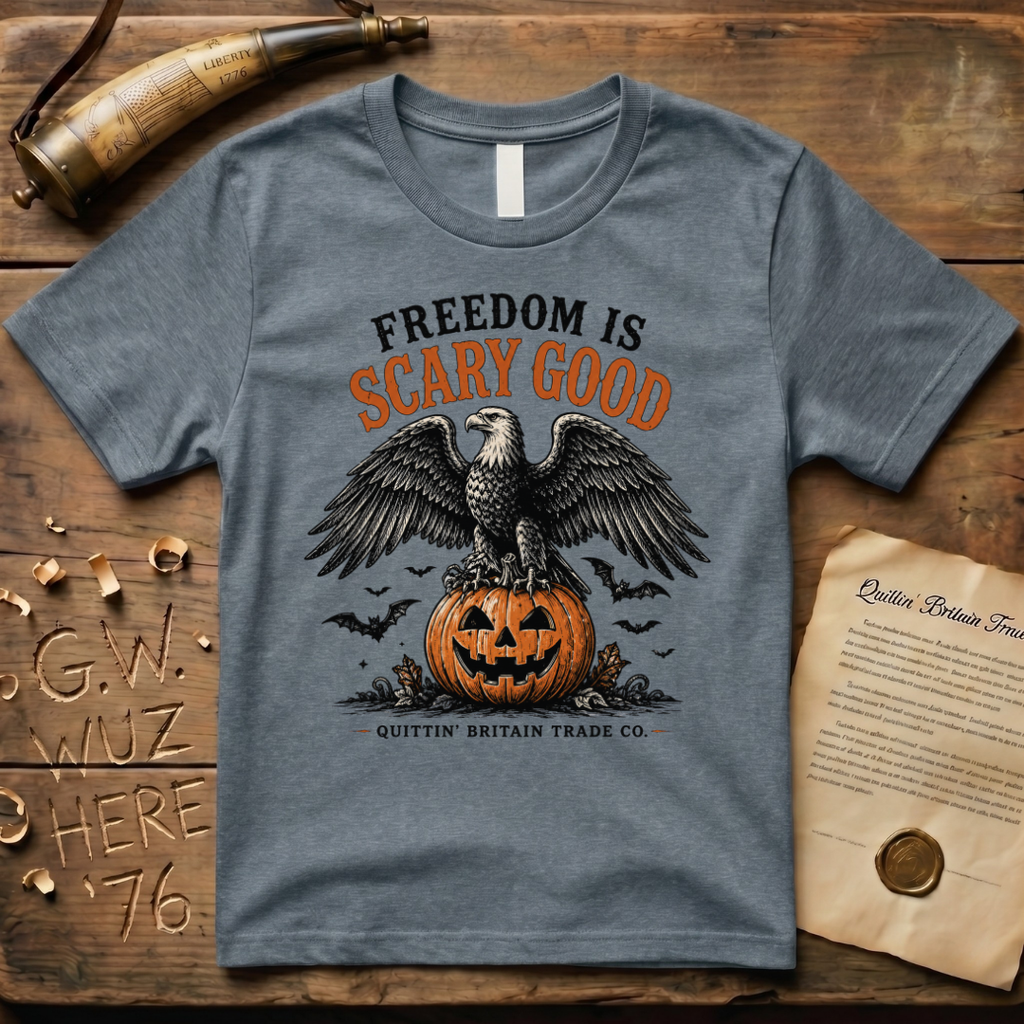 Freedom is Scary Good American Eagle Pumpkin Halloween T-Shirt