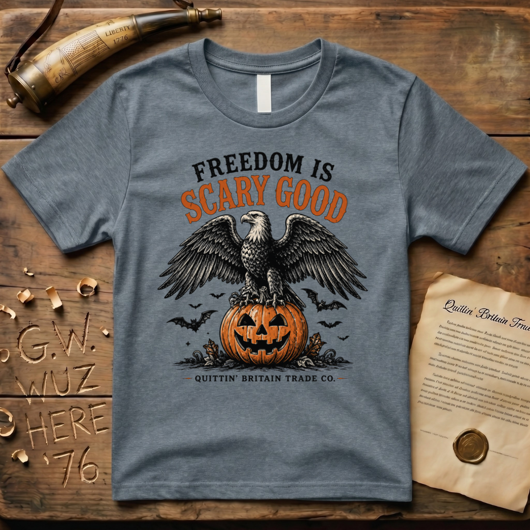 Freedom is Scary Good American Eagle Pumpkin Halloween T-Shirt