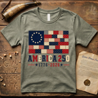 Printed Patchwork America 250 1776-2026 Betsy Ross Flag T-Shirt