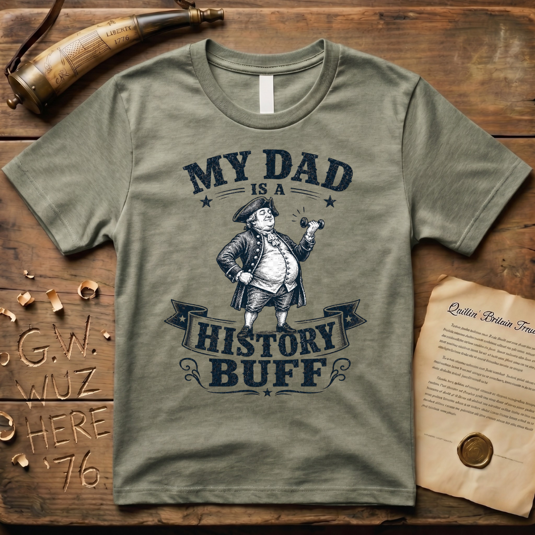 My Dad is a History Buff Woodcut Father's Day T-Shirt