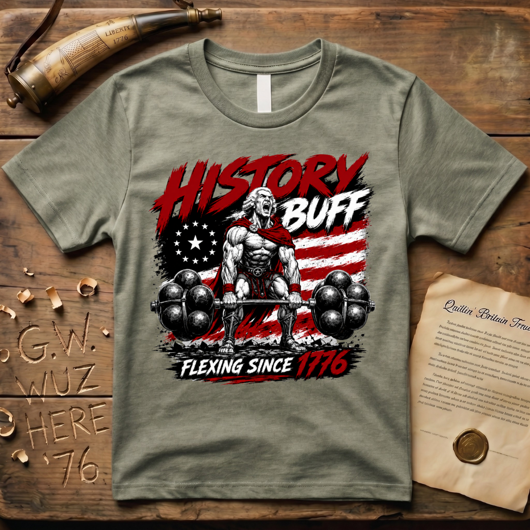 History Buff Flexing Since 1776 Spartan Lifting T-Shirt