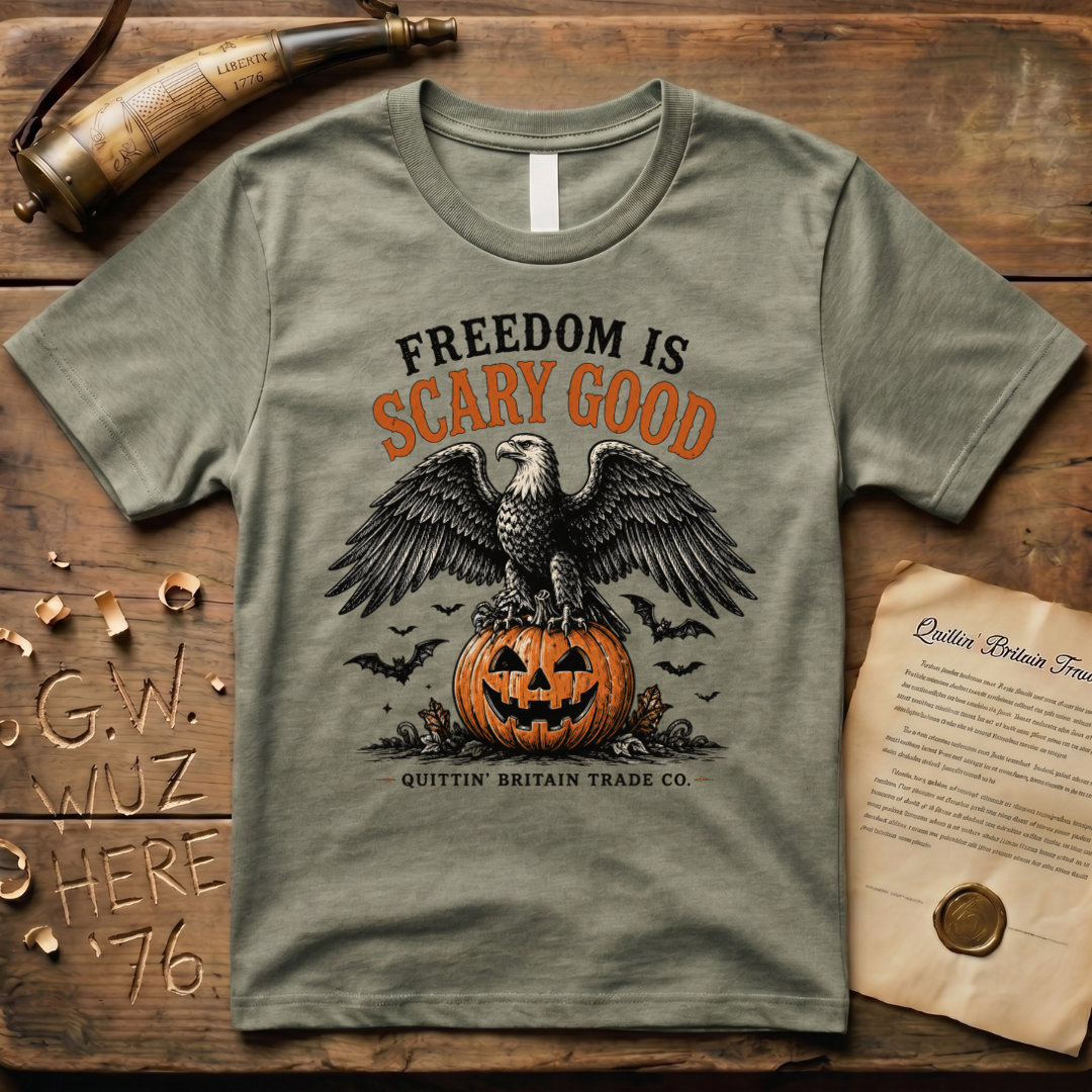 Freedom is Scary Good American Eagle Pumpkin Halloween T-Shirt