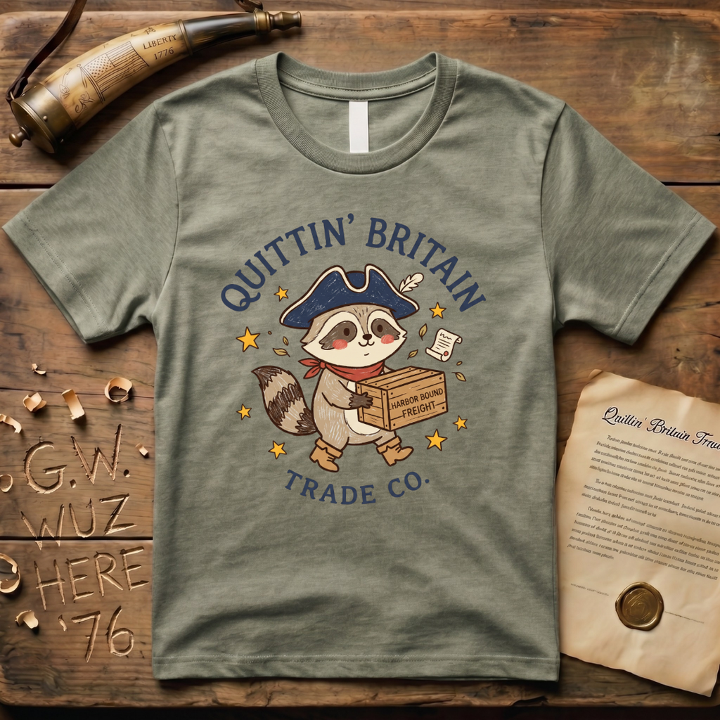 Harbor Bound Freight - Cute Colored Pencil Patriot Racoon T-Shirt