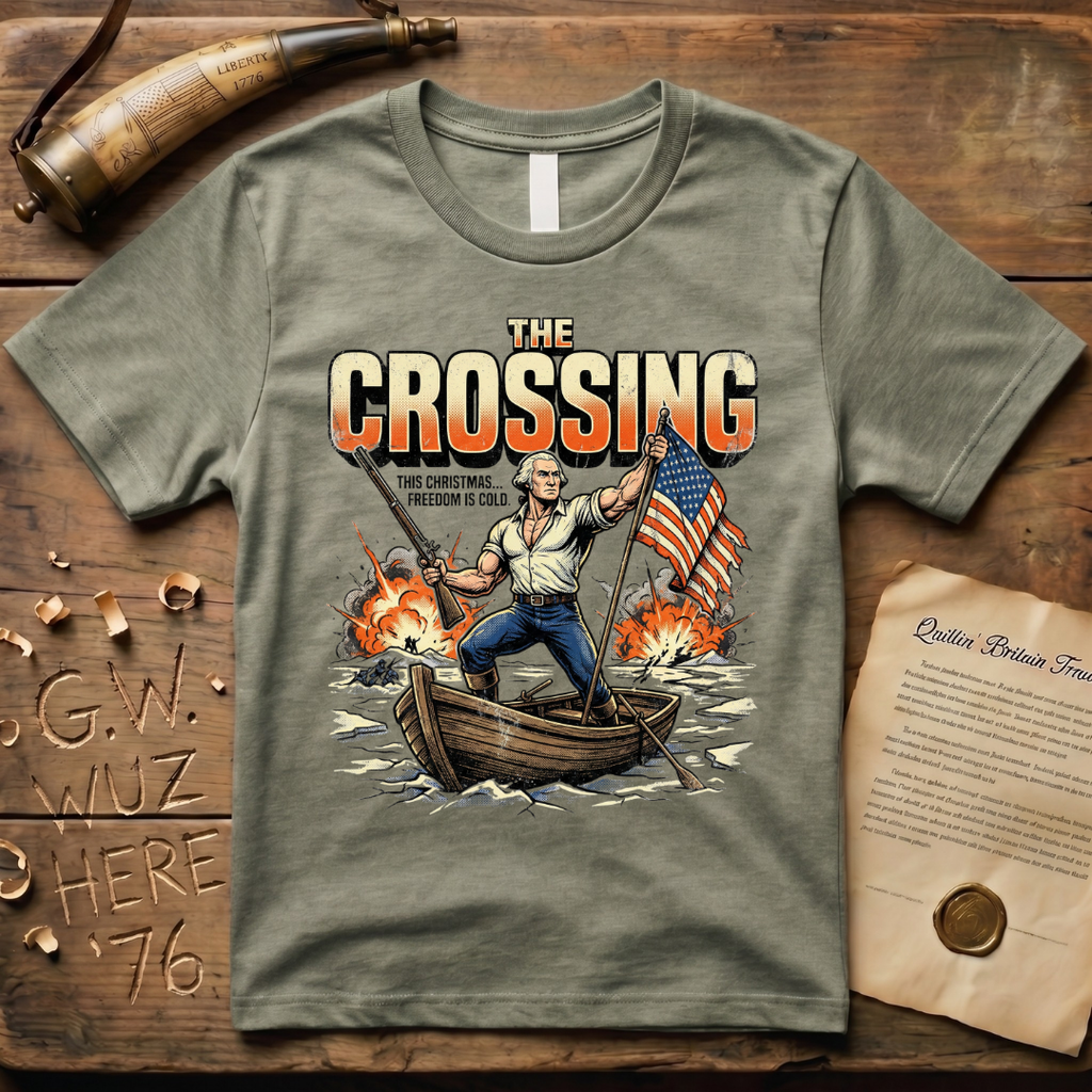 George Washington "The Crossing" "This Christmas Freedom Is Cold" Action Movie T-Shirt