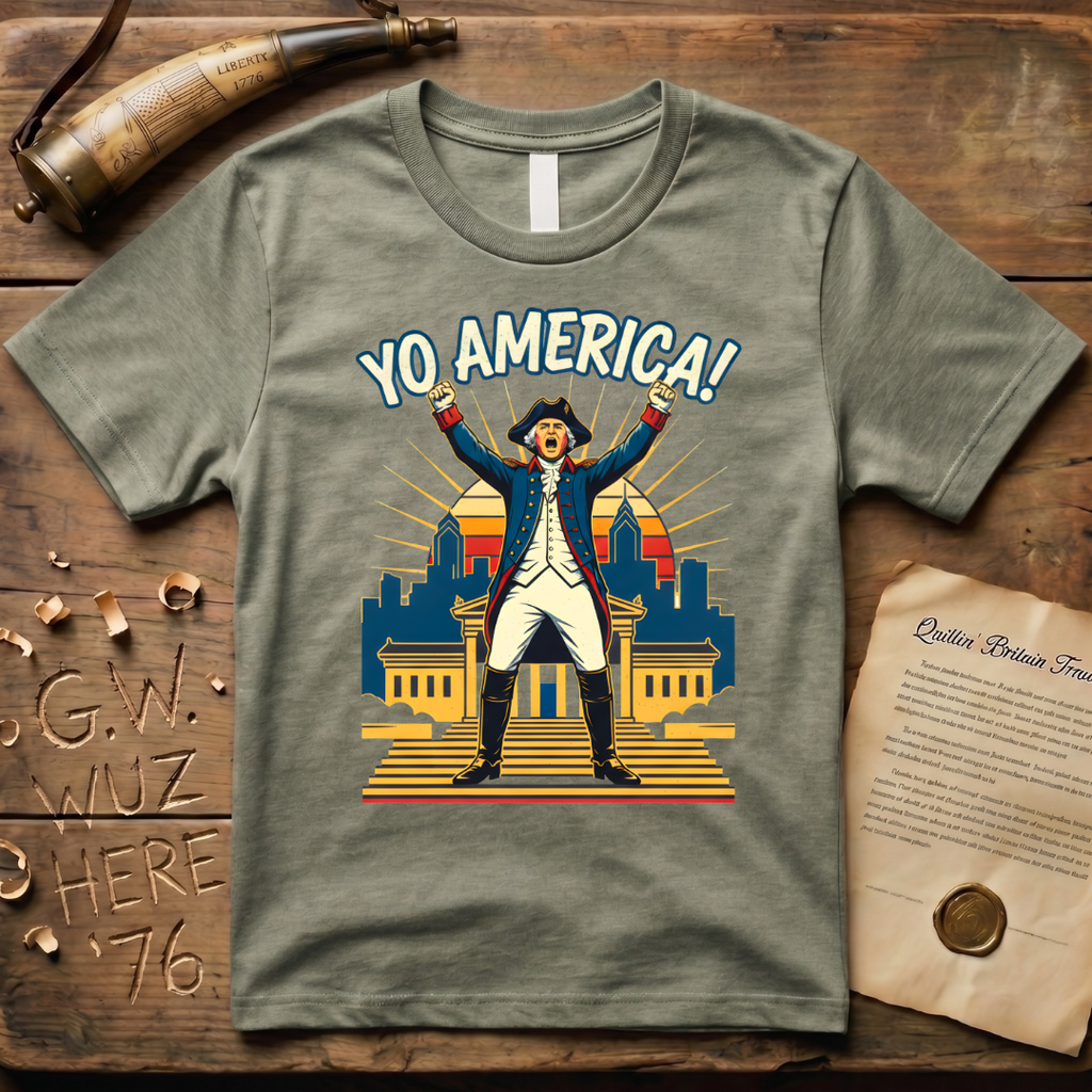George Washington Yo America! Philadelphia Art Museum Steps T-Shirt