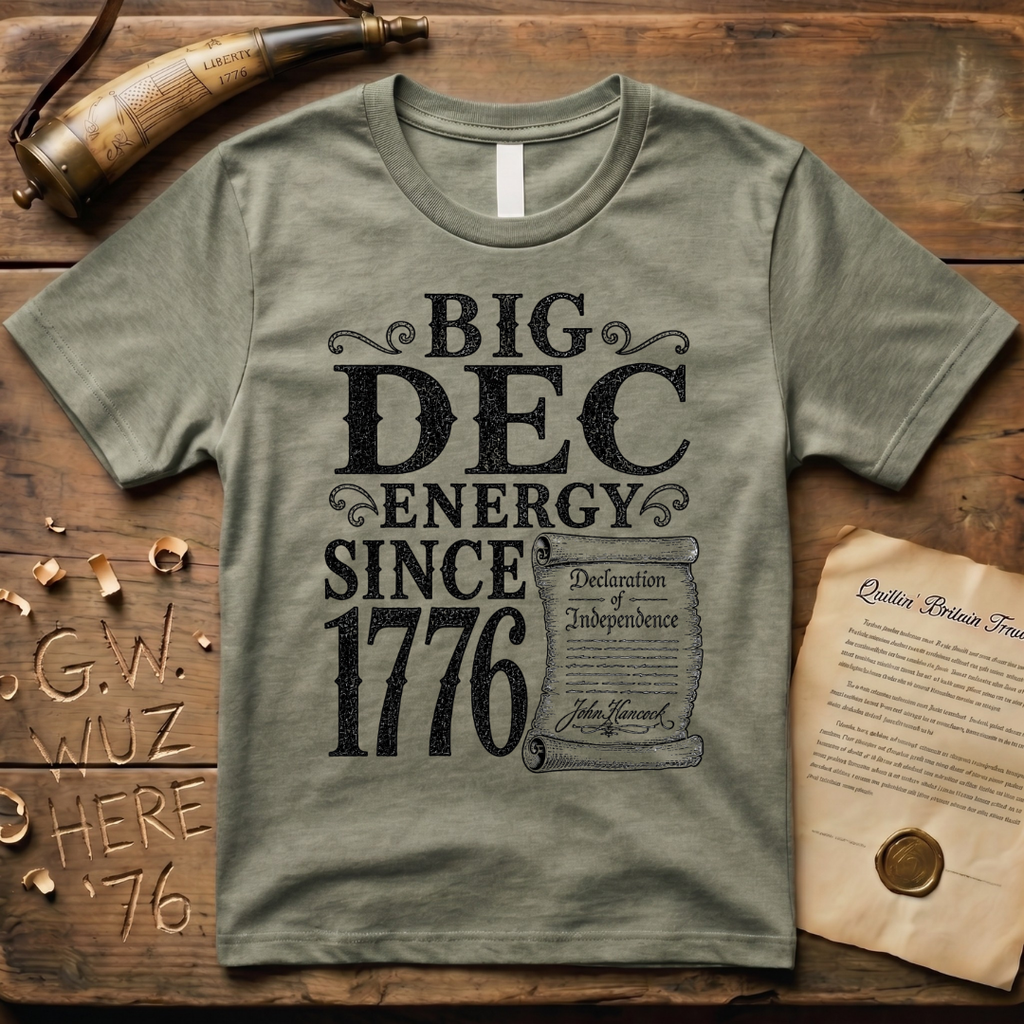 Big DEC Energy Since 1776 Declaration of Independence Light T-Shirt