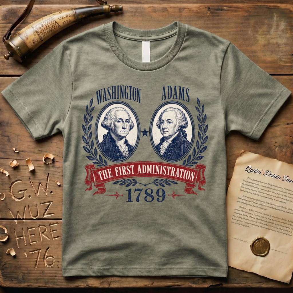 Washington Adams the First Administration 1789 Campaign T-Shirt