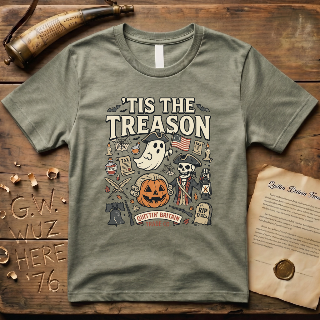 'Tis The Treason Funny Halloween Cartoon T-Shirt