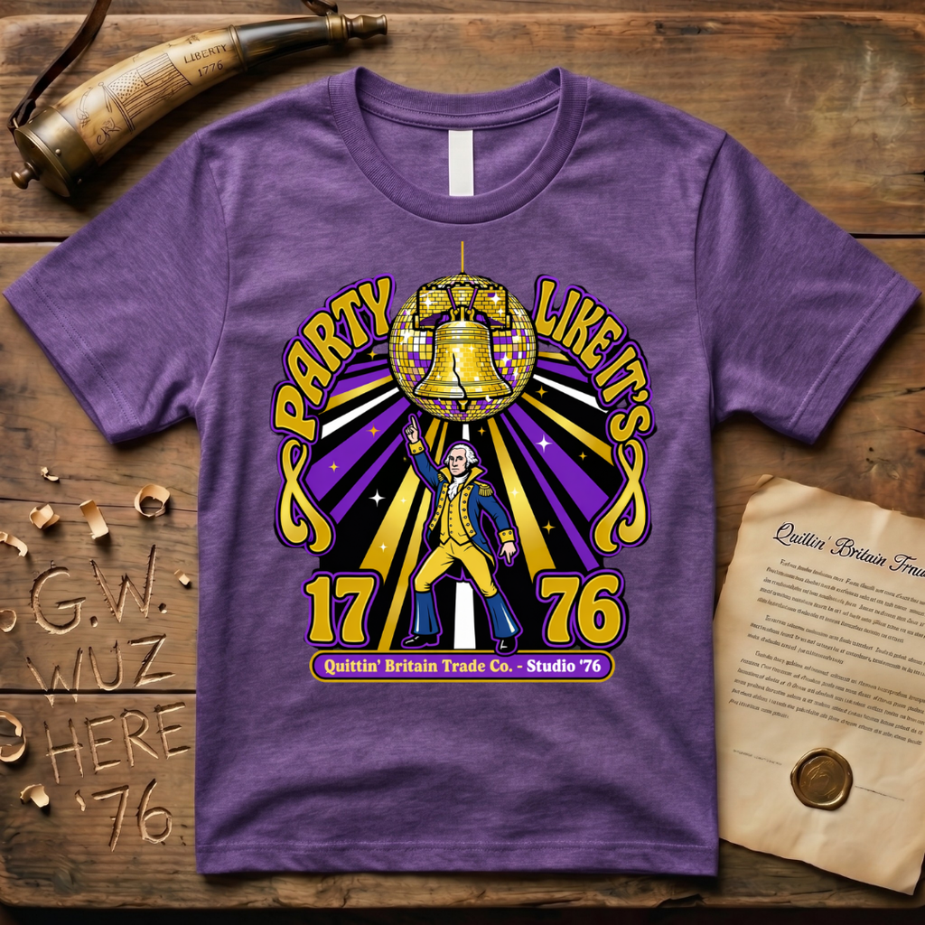 Party Like It's 1776 George Washington 1970's Disco-Style T-Shirt