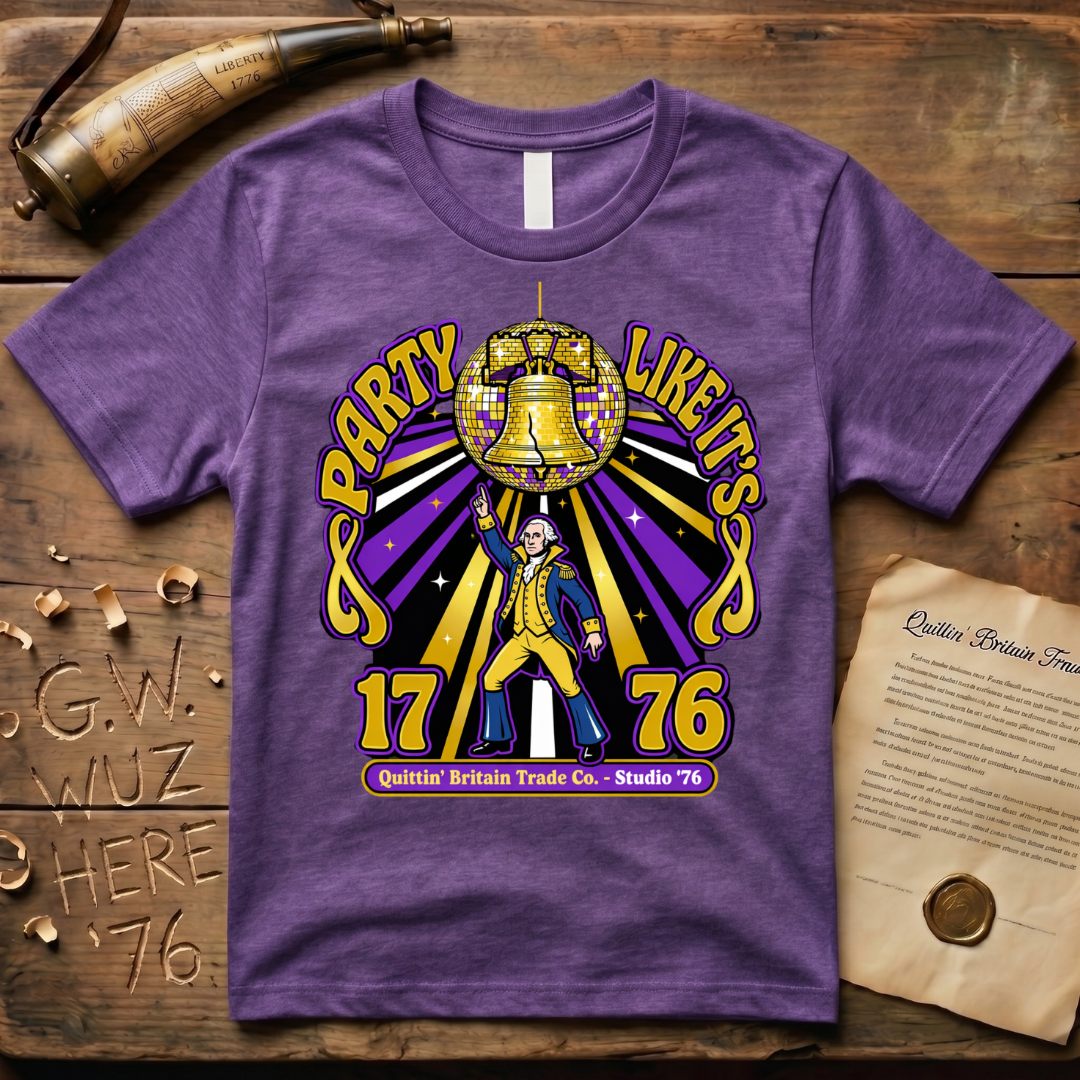 Party Like It's 1776 George Washington 1970's Disco-Style T-Shirt