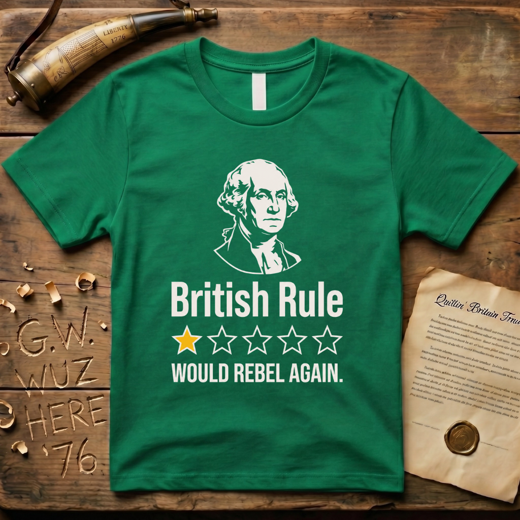 British Rule 1-Star Review Would Rebel Again Dark T-Shirt