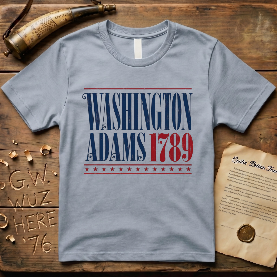 Washington - Adams 1789 Vintage Americana Presidential Campaign T-Shirt