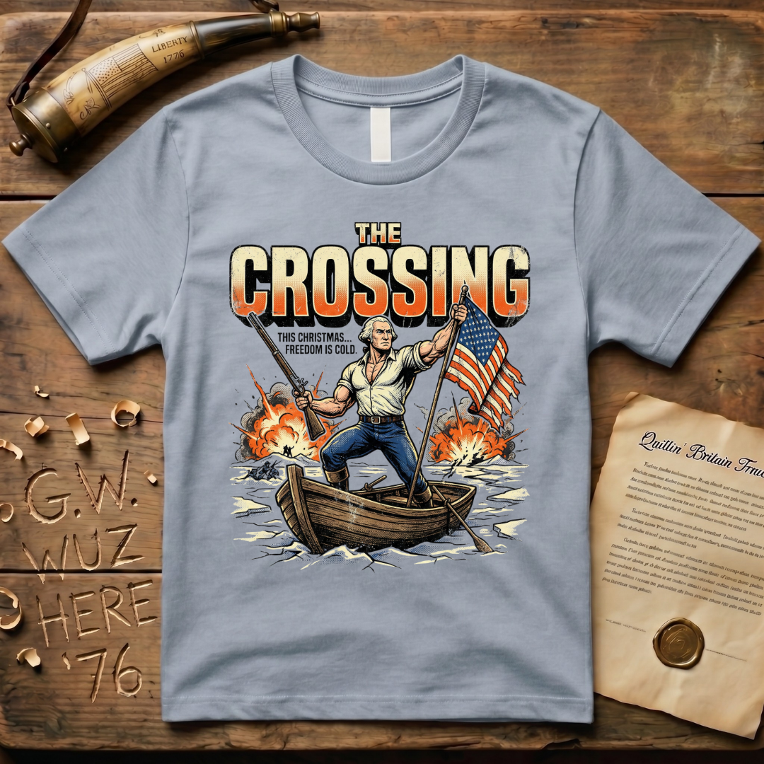 George Washington "The Crossing" "This Christmas Freedom Is Cold" Action Movie T-Shirt