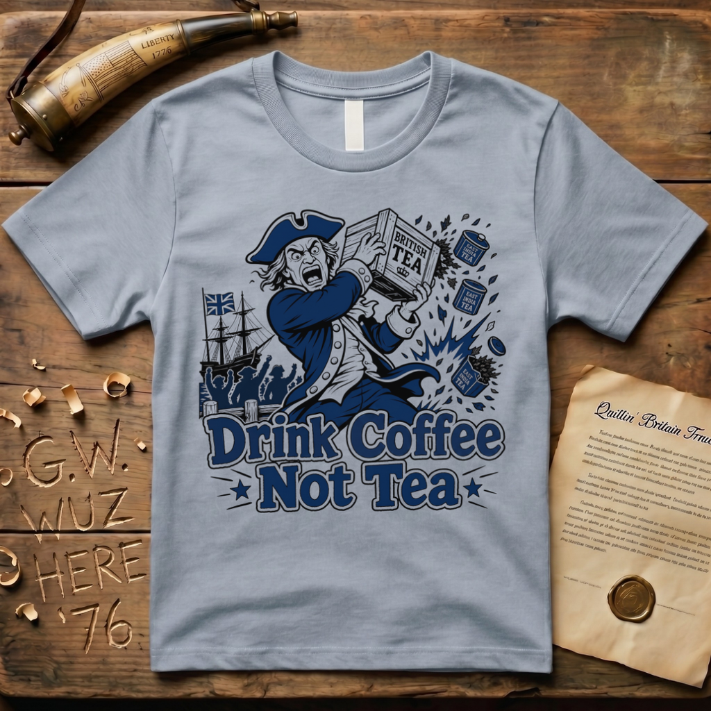 Crazed Colonist Drink Coffee Not Tea T-Shirt