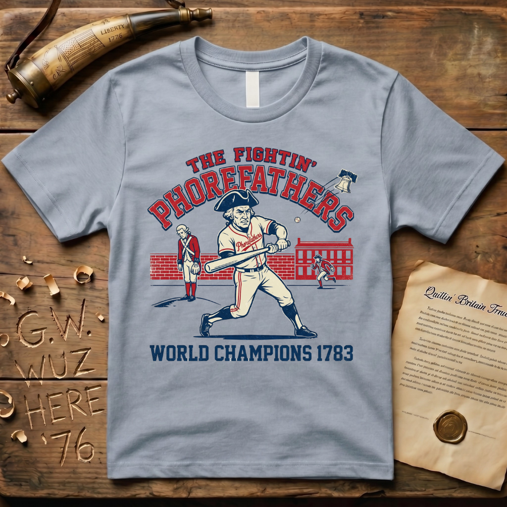The Fightin' Phorefathers - World Champions 1783 Baseball T-Shirt
