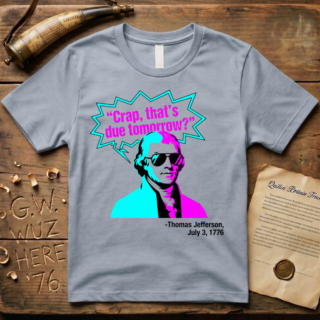 "Crap That's Due Tomorrow?" Thomas Jefferson 80' Style T-Shirt