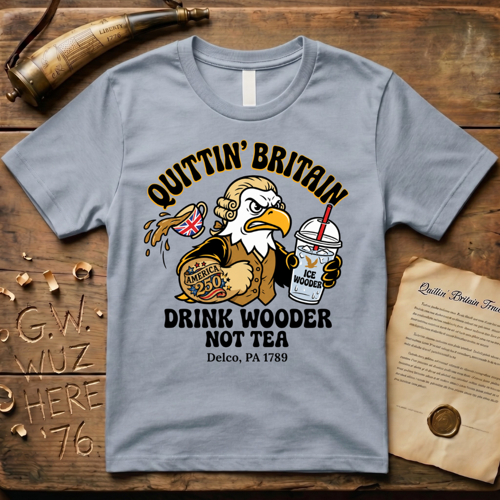 Delco PA Drink Wooder Not Tea America 250 Tattoo T-Shirt