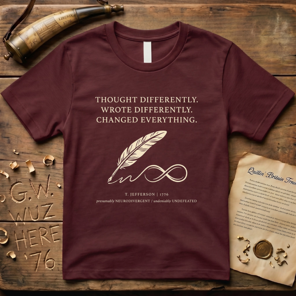 Thomas Jefferson - Changed Everything - Gold Autism Infinity Symbol T-Shirt