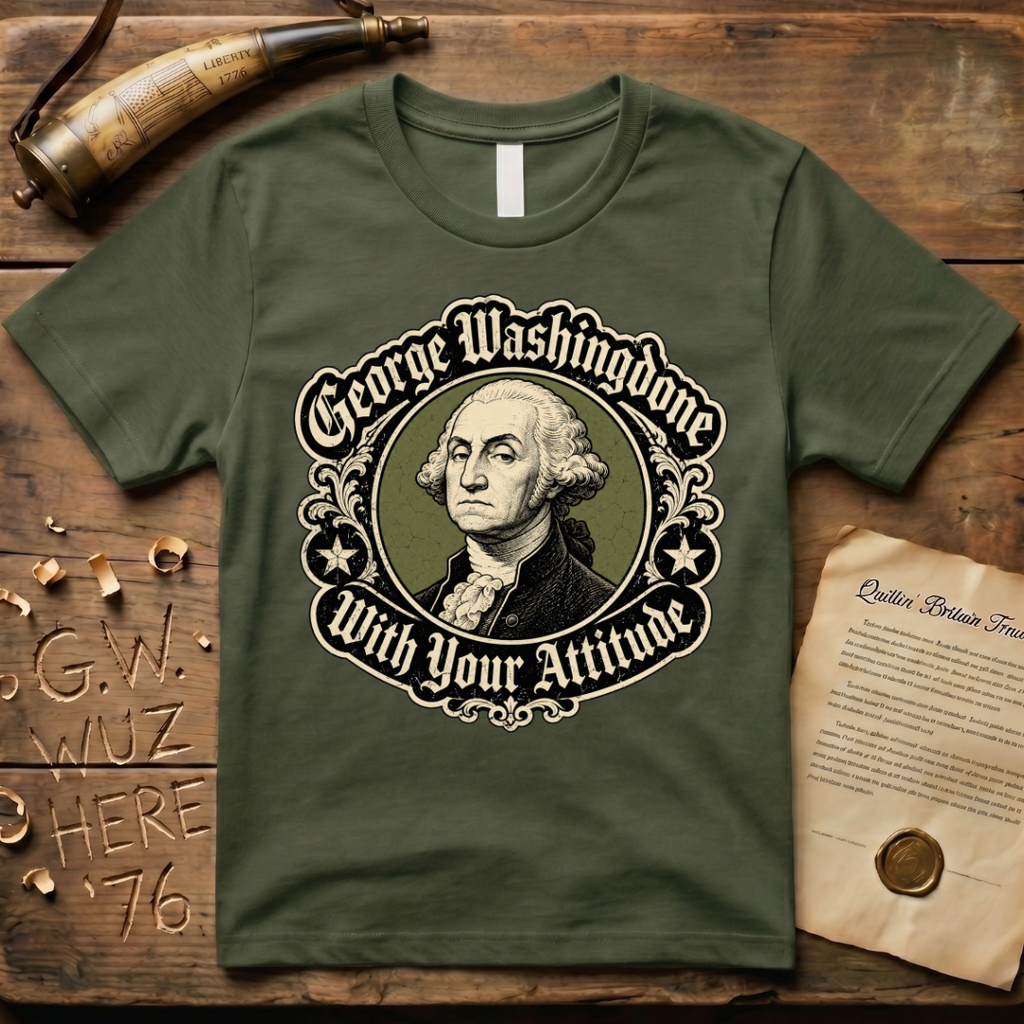 George Washingdone with Your Attitude Shield Design T-Shirt
