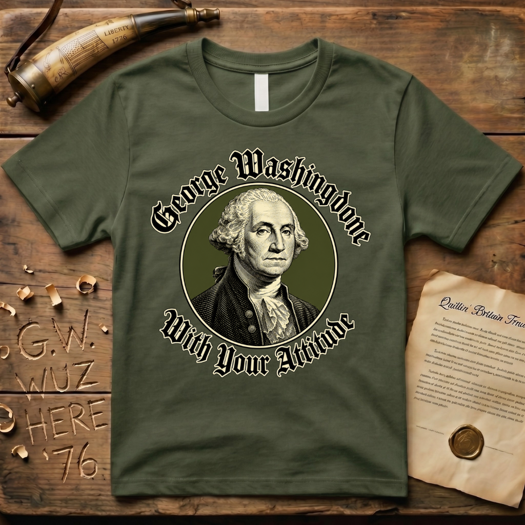 George Washingdone with Your Attitude Badge Design T-Shirt