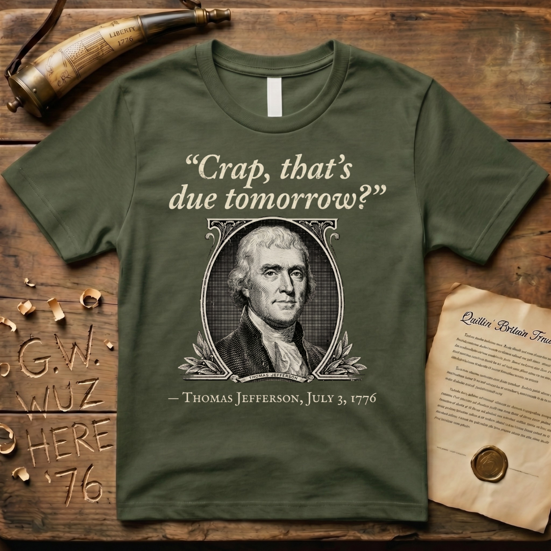 "Crap That's Due Tomorrow?" Thomas Jefferson Dark-Style T-Shirt