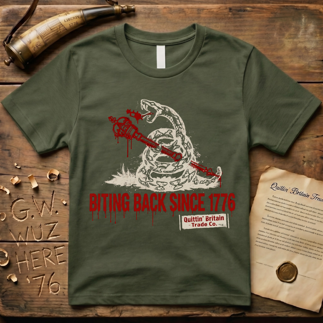 Biting Back Since 1776 Timber Rattlesnake Dark Design T-Shirt